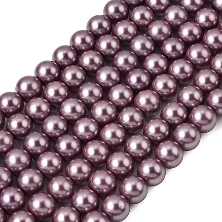 Eco-Friendly Dyed  Glass Pearl Round Beads Strands HY-A002-8mm-RB062-1