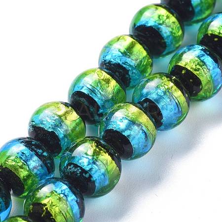 Handmade Silver Foil Lampwork Beads FOIL-K001-02B-12mm-1