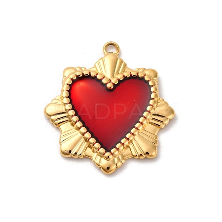 304 Stainless Steel Enamel Pendants STAS-D362-01G-04-1