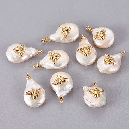 Natural Cultured Freshwater Pearl Pendants LS-PEAR-F008-37G-1