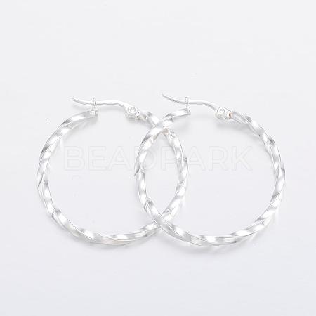 304 Stainless Steel Hoop Earrings EJEW-H327-03D-1