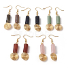 Bohemia Style Natural & Synthetic Mixed Gemstone Dangle Earrings EJEW-JE03781-1