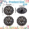 4Pcs 1-Hole Alloy Glass Shank Buttons FIND-DR0002-01B-2