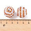 Striped Resin Rhinestone Beads OACR-A037-01F-3