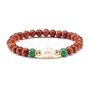 Natural Rosewood Round Beads Bracelets Set BJEW-JB07275-2