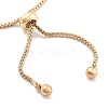 Brass Pave Clear Cubic Zirconia Horse Eye Box Chain Slider Bracelets BJEW-YWC0002-06A-G-3
