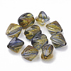 Two Tone Transparent Spray Painted Acrylic Beads X-ACRP-T005-34B-1