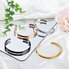 4Pcs 4 Colrs C-Shaped 201 Stainless Steel Grooved Cuff Bangles BJEW-SC0001-66-4