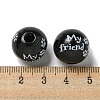Printed Wood European Beads WOOD-G022-20F-3
