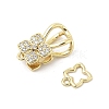 Brass Micro Pave Clear Cubic Zirconia Interlocking Clasps LS-KK-U059-16G-2