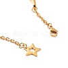 Ion Plating(IP) 304 Stainless Steel Star Bangles with Charms BJEW-F464-17G-2
