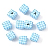 10Pcs Printed Opaque Acrylic Beads MACR-YW0004-19C-1