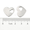 Tarnish Resistant 304 Stainless Steel Stamping Blank Tag Heart Charms Pendants STAS-M004-04-3