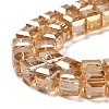 Electroplate Glass Beads Strands EGLA-D018-8x8mm-49-3