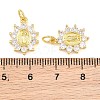 Brass Micro Pave Clear Cubic Zirconia Pendants CU-CBAB3AD-03G-01-3