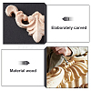 SUPERFINDINGS 24Pcs Rubber Wood Carved Onlay Applique WOOD-FH0001-86-3