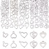 150Pcs 5 Style 304 Stainless Steel Open Pendants STAS-UN0030-54-1