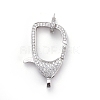 Brass Micro Pave Cubic Zirconia Lobster Claw Clasps ZIRC-F110-94P-04-1