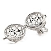 Rack Plating Brass Bead Cage Pendants KK-D025-01C-P-3