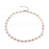 Enamel Daisy Link Chain Necklace NJEW-P220-01P-05-1