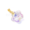 AB Color Plated Glass Pendants PALLOY-JF04596-01-4