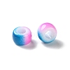 Spray Painted ABS Plastic European Beads KY-G033-02A-07-2