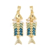 Brass Colorful Cubic Zirconia Pendants X-KK-E800-05B-G-1