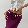 Summer Iron Conch Link Chain Waist Belly Chains for Women LS-AJEW-G067-01G-1