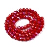 Electroplate Opaque Solid Color Glass Beads Strands EGLA-A044-P6mm-L15-2