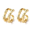 Brass Micro Pave Clear Cubic Zirconia Two-layer C-Shaped Cuff Earrings LS-EJEW-D328-05G-01-4