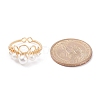 Shell Pearl Braided Crown Open Cuff Ring RJEW-TA00037-4