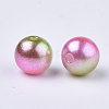 Rainbow ABS Plastic Imitation Pearl Beads OACR-Q174-6mm-08-2