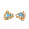 Rack Plating Brass Micro Pave Clear Cubic Zirconia Charms KK-D074-04G-04-3