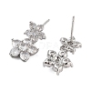 Rack Plating Flower Brass Stud Earrings EJEW-N055-44P-RS-2