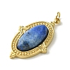 Ion Plating(IP) 304 Stainless Steel Pave Faceted Natural Lapis Lazuli Pendants FIND-Z028-40E-2