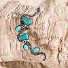 Synthetic Turquoise Snake Stud Earrings PW-WG94328-01-3