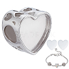 1 Set Heart 925 Sterling Silver European Beads STER-PH0003-10-1