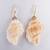 Spiral Shell Pendants Necklaces and Dangle Earrings Jewelry Sets SJEW-JS01012-2