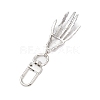 Halloween Themed Alloy Skeleton Hand Pendant Decorations HJEW-JM02147-4