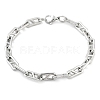 304 Stainless Steel Oval Link  Chain Bracelets for Women Men BJEW-F488-49A-P-4