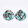 Assembled Natural Bronzite and Synthetic Turquoise Pendants G-S329-046-2