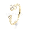 Brass Micro Pave Clear Cubic Zirconia Cuff Rings RJEW-F103-08-G-3