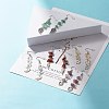 Natural Gemstone Chips Beads Long Chain Dangle Earrings EJEW-JE04892-2