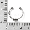 Non-Tarnish Adjustable 304 Stainless Steel Finger Rings Components STAS-K278-04B-P-4