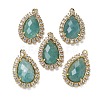 Natural Amazonite Faceted Teardrop Pendants G-I375-01G-12-1