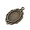 Filigree Wrap Oval Alloy Pendant Cabochon Settings PALLOY-N0088-16AB-NF-2