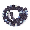Frosted Transparent Glass Beads Strands GLAA-T032-T8mm-MBB03-2