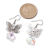 Filigree 3D Butterfly Platinum Brass Dangle Earrings EJEW-JE05676-3
