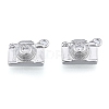Brass Micro Pave Clear Cubic Zirconia Charms X-KK-N216-581P-2