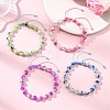 Adjustable Drawbench & Baking Paint Glass Round Braided Bead Bracelets for Women Men BJEW-JB13587-1
